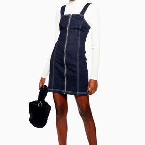 Topshop Stretch Denim Dress With Zip